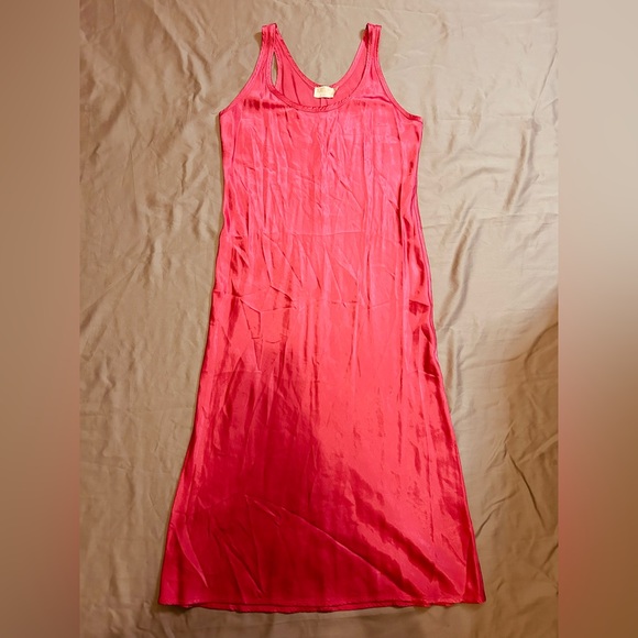Nation LTD Dresses & Skirts - Nation LTD tank midi satin dress in pink color Size Medium